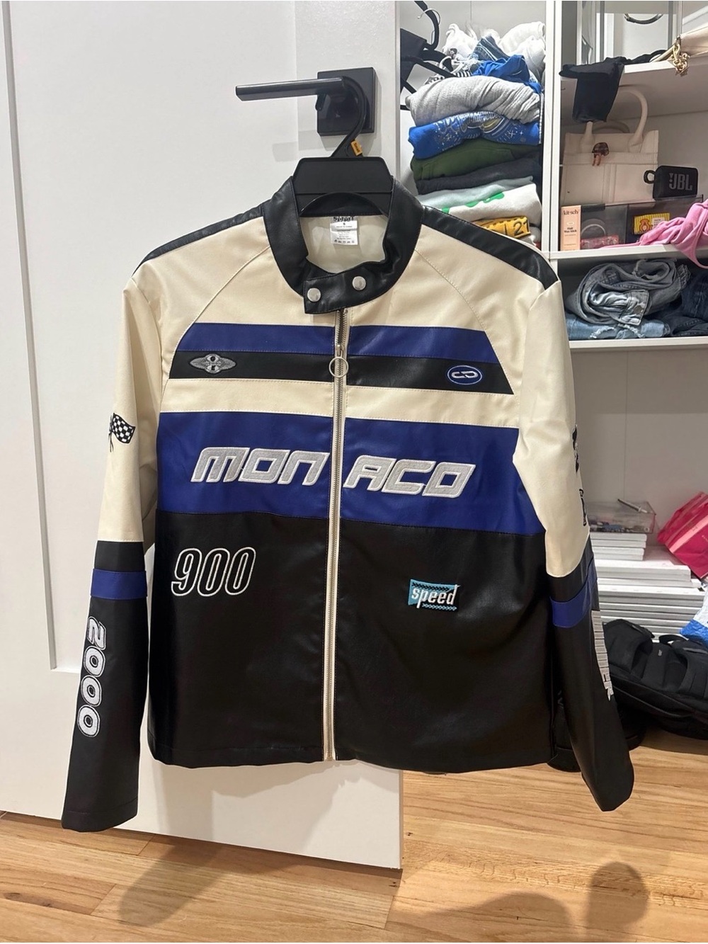 Spirit Monaco Racing Jacket - Black, Cream & Blue